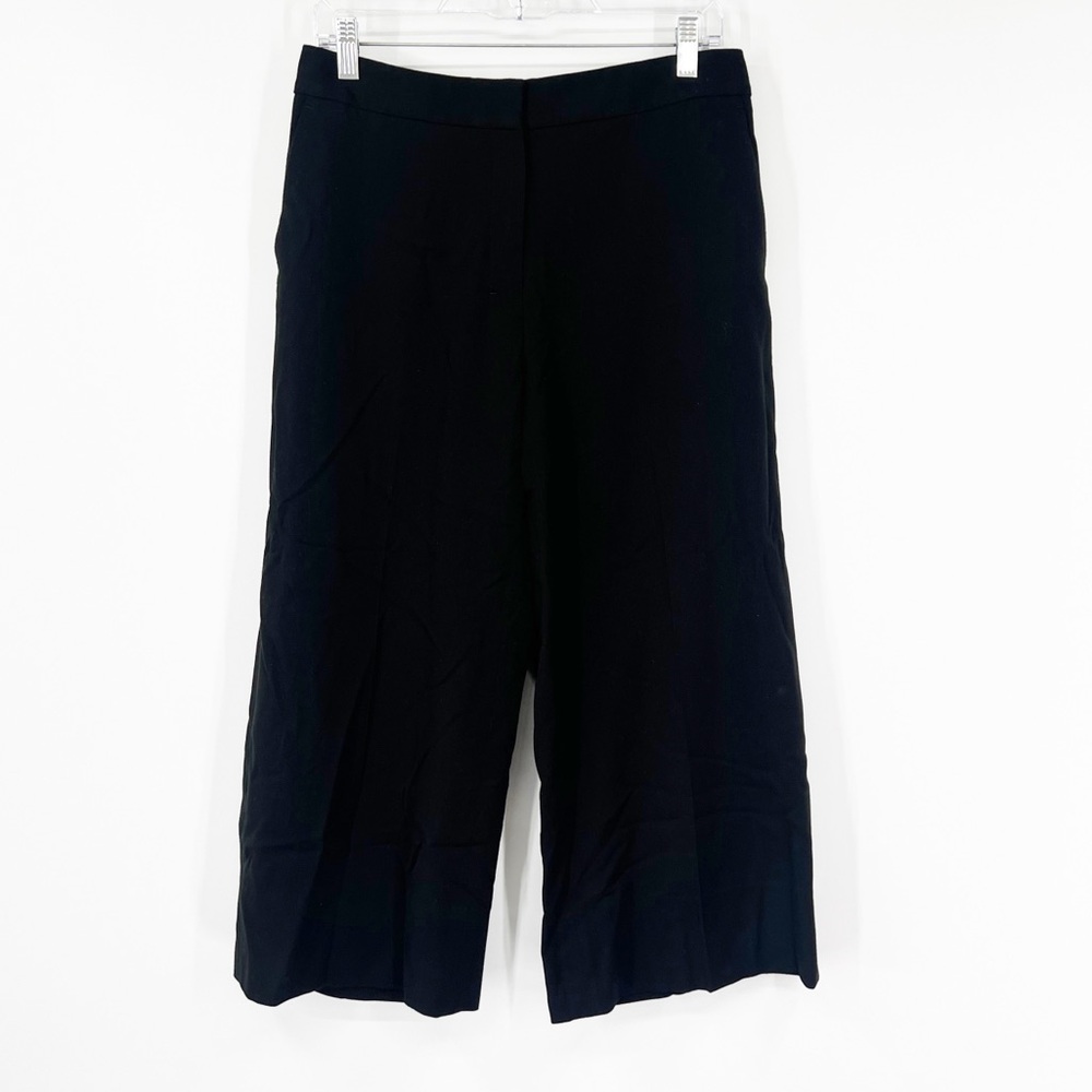 M.M. Lafleur Black Wide-Leg Cropped Pants High Rise